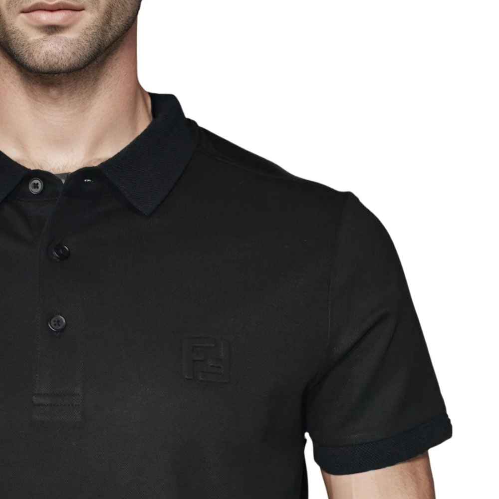 Fendi Embossed logo Black Premium Quality T-shirt-4
