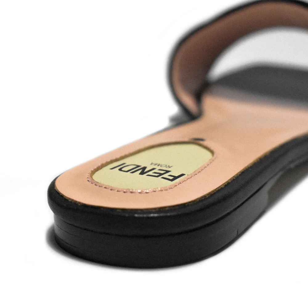 Fendi Black & Pink Premium Flat Sandals-4