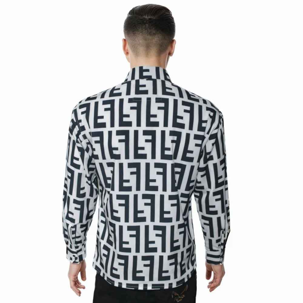 Fendi Black & White Premium Quality Designer Shirt-1