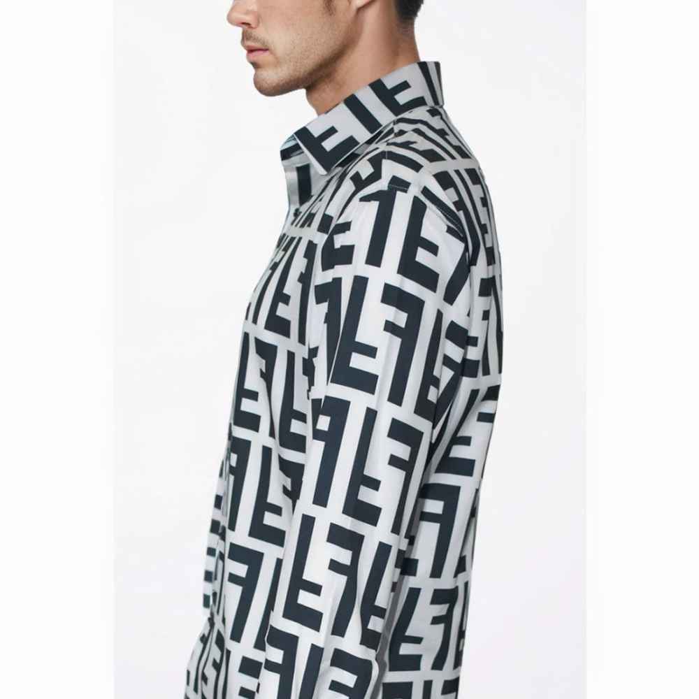 Fendi Black & White Premium Quality Designer Shirt-3