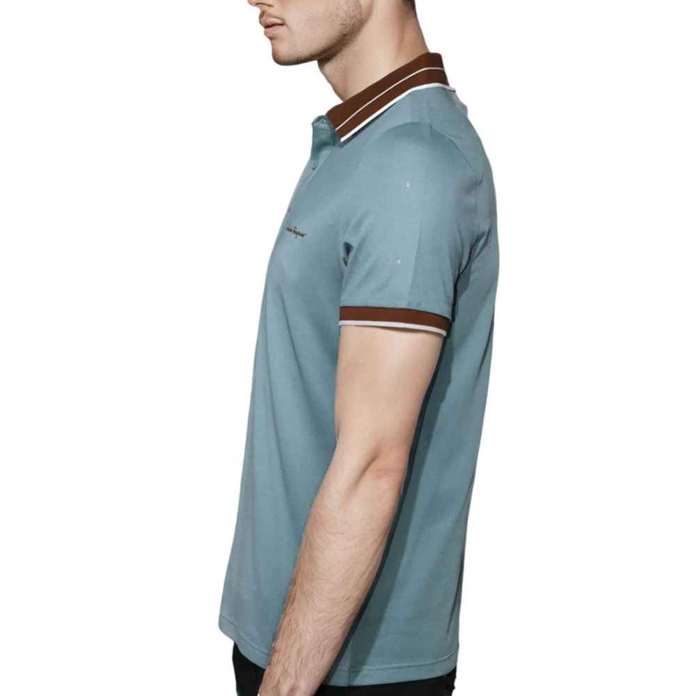 Salvatore Ferragamo Embroidered logo Blue T-shirt-3