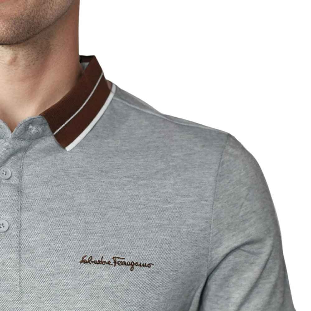 Salvatore Ferragamo Embroidered logo Grey T-shirt-4