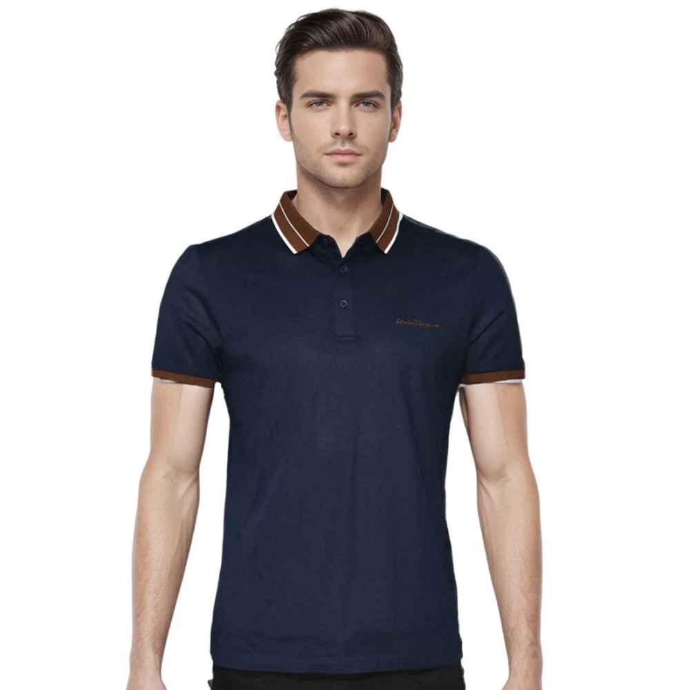 Salvatore Ferragamo Embroidered logo Navy Blue T-shirt-thumb-0