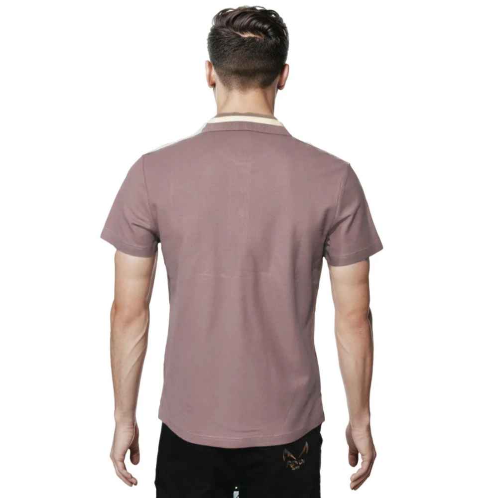 Salvatore Ferragamo Embroidered logo Red Wood Polo T-shirt-1