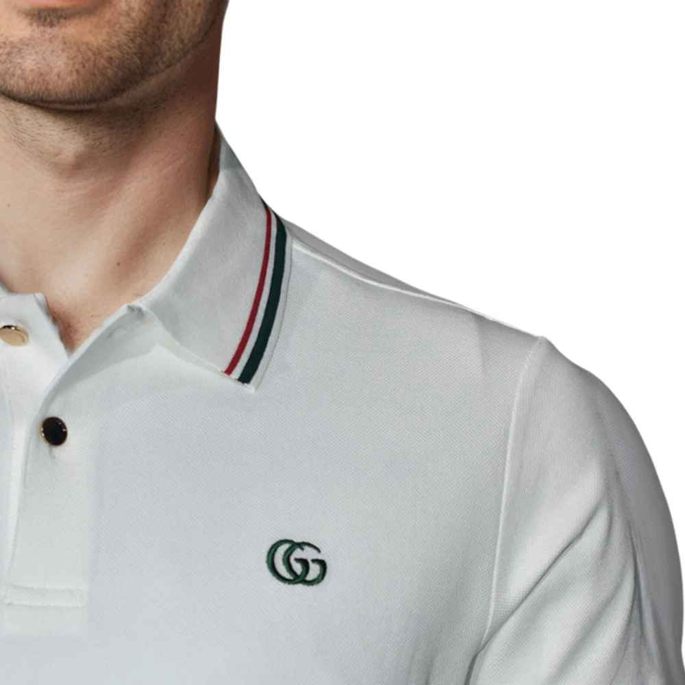 Gucci Embroidery Logo White Premium T-shirt-thumb-4