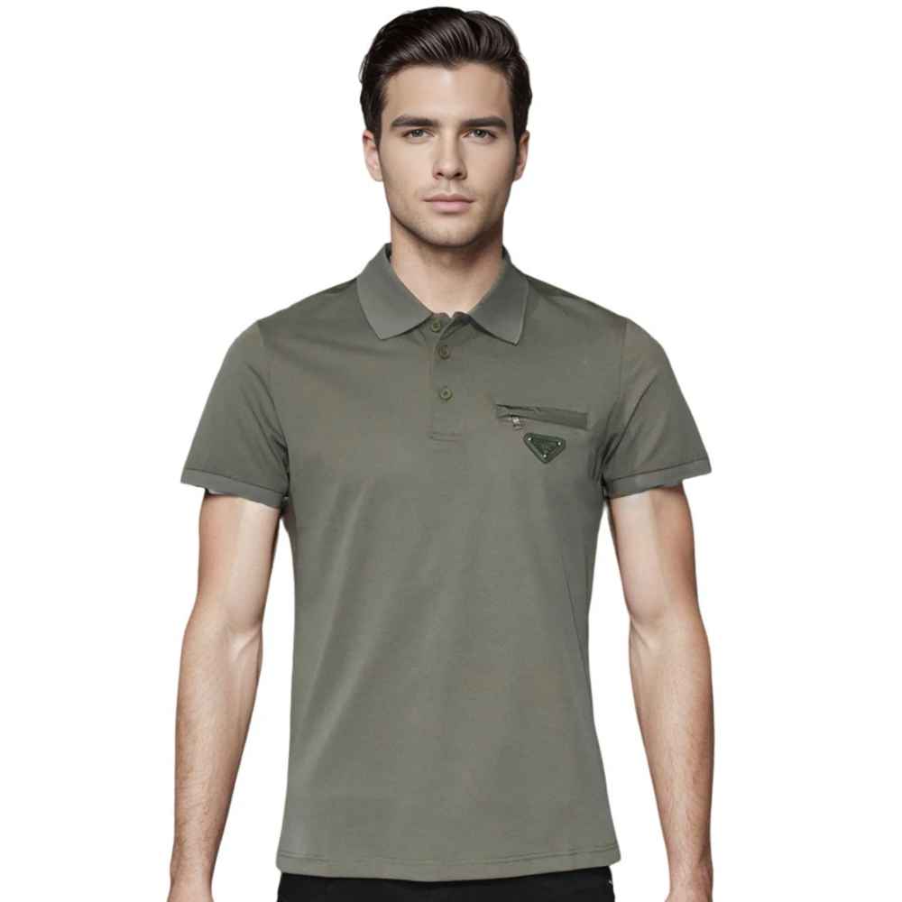 Prada Green Premium Stretch Cotton Polo T-shirt-thumb-0