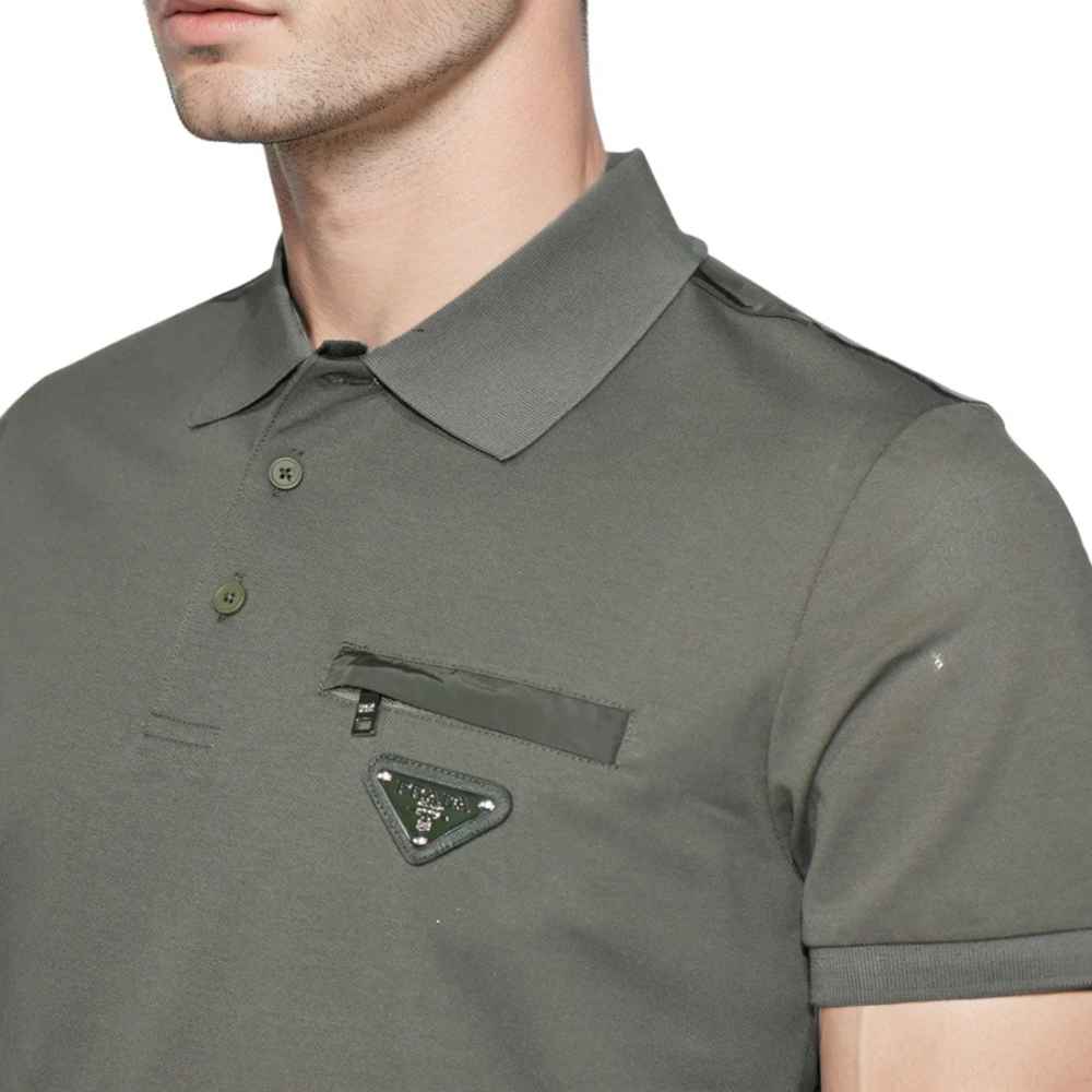 Prada Green Premium Stretch Cotton Polo T-shirt-thumb-2