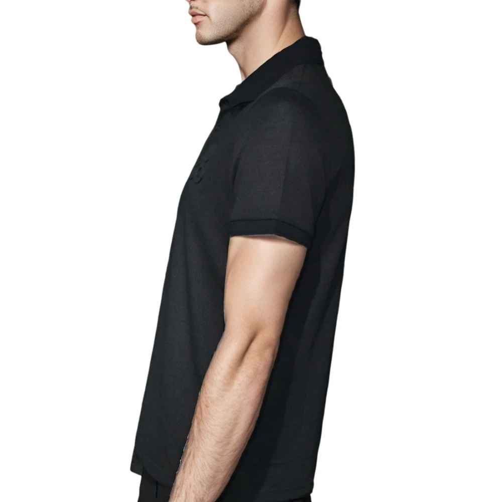 HUGO BOSS Black Embossed Stacked Logo T-shirt-3