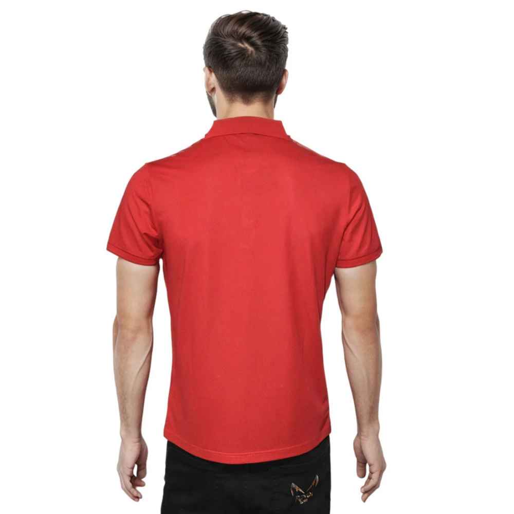 HUGO BOSS Red Embossed Stacked Logo T-shirt-thumb-1