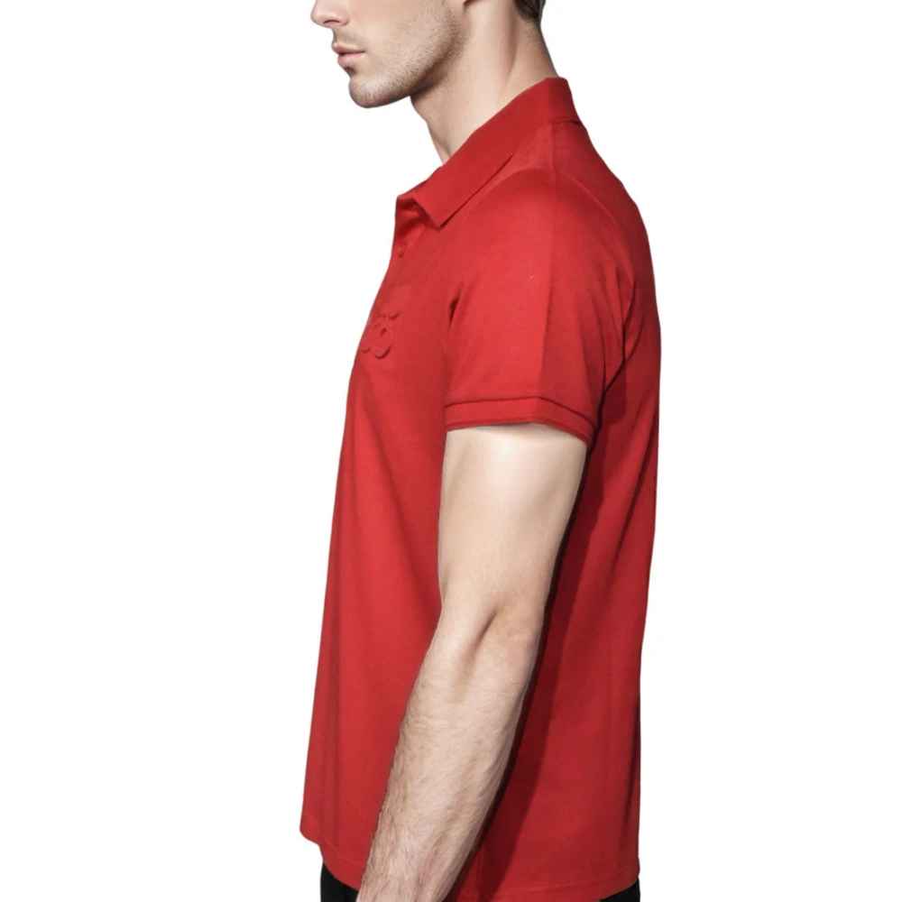 HUGO BOSS Red Embossed Stacked Logo T-shirt-thumb-3