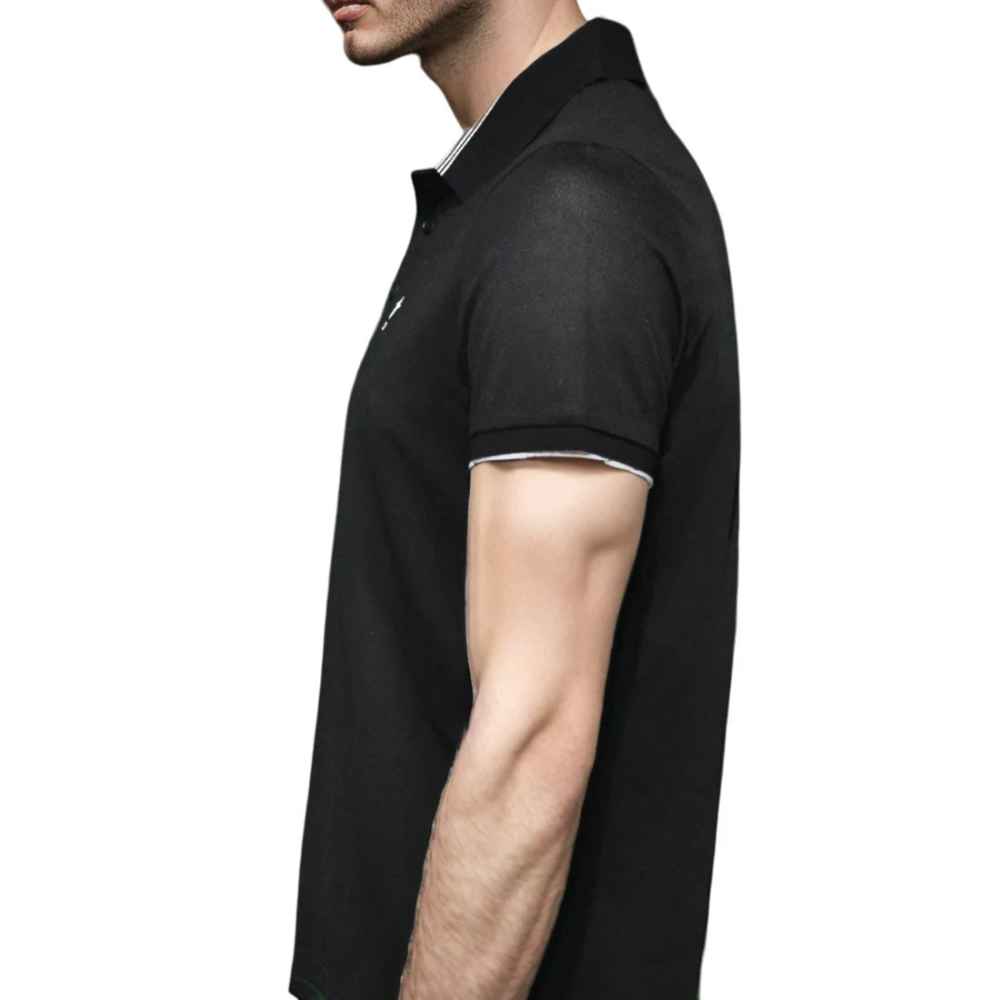 Christian Dior Bee Embroidered Black Premium Polo T-shirt-thumb-3