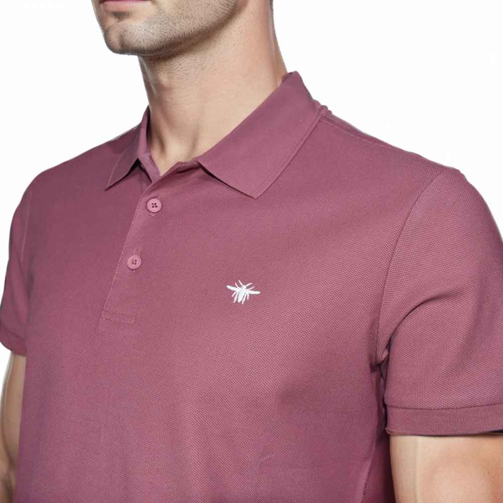 Dior Bee Embroidered Pink Premium Polo T-shirt-2