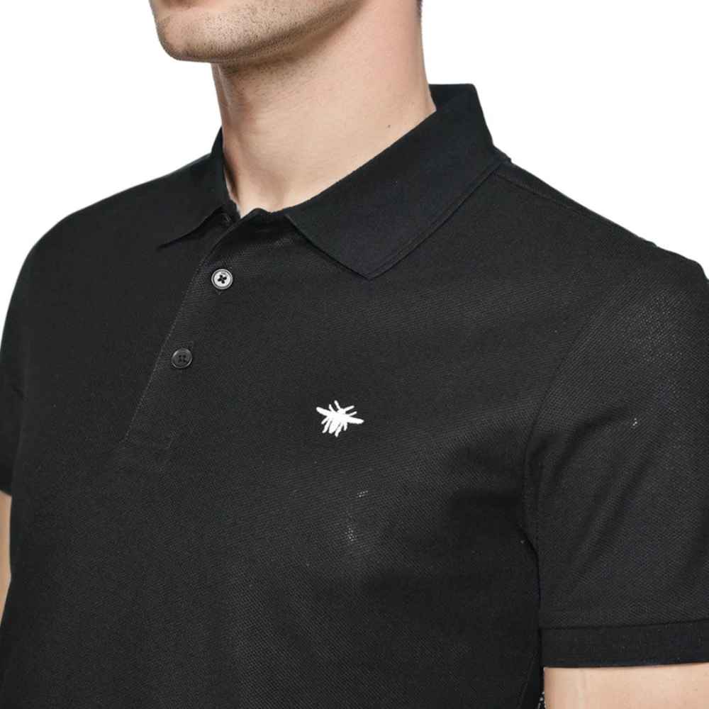 Dior Bee Embroidered Black Premium Polo T-shirt-thumb-2