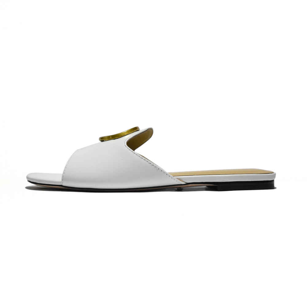 Gucci White Premium Quality Women's Flat Sandals-thumb-1