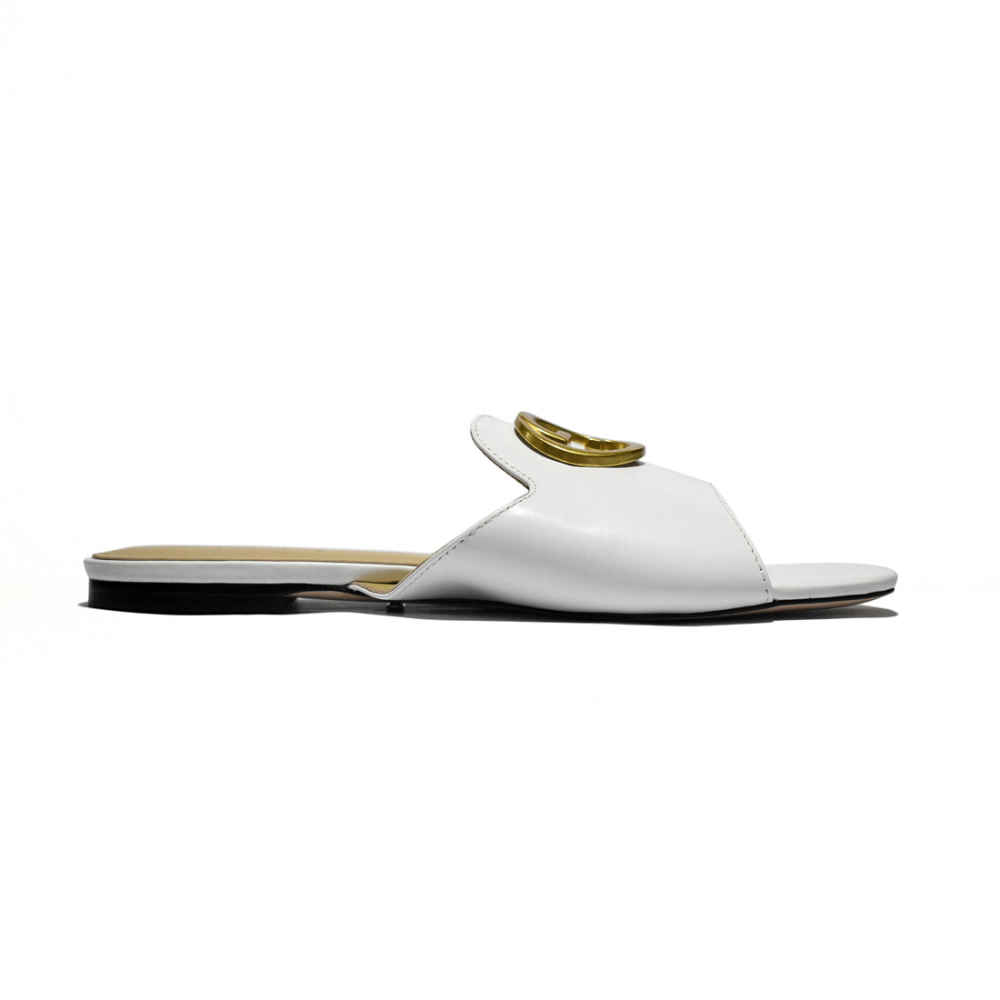 Gucci White Premium Quality Women's Flat Sandals-thumb-2