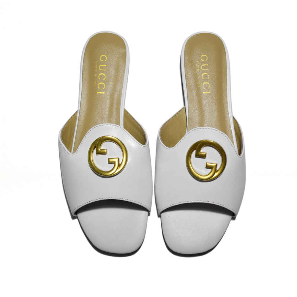 Gucci White Premium Quality Women's Flat Sandals-thumb-5