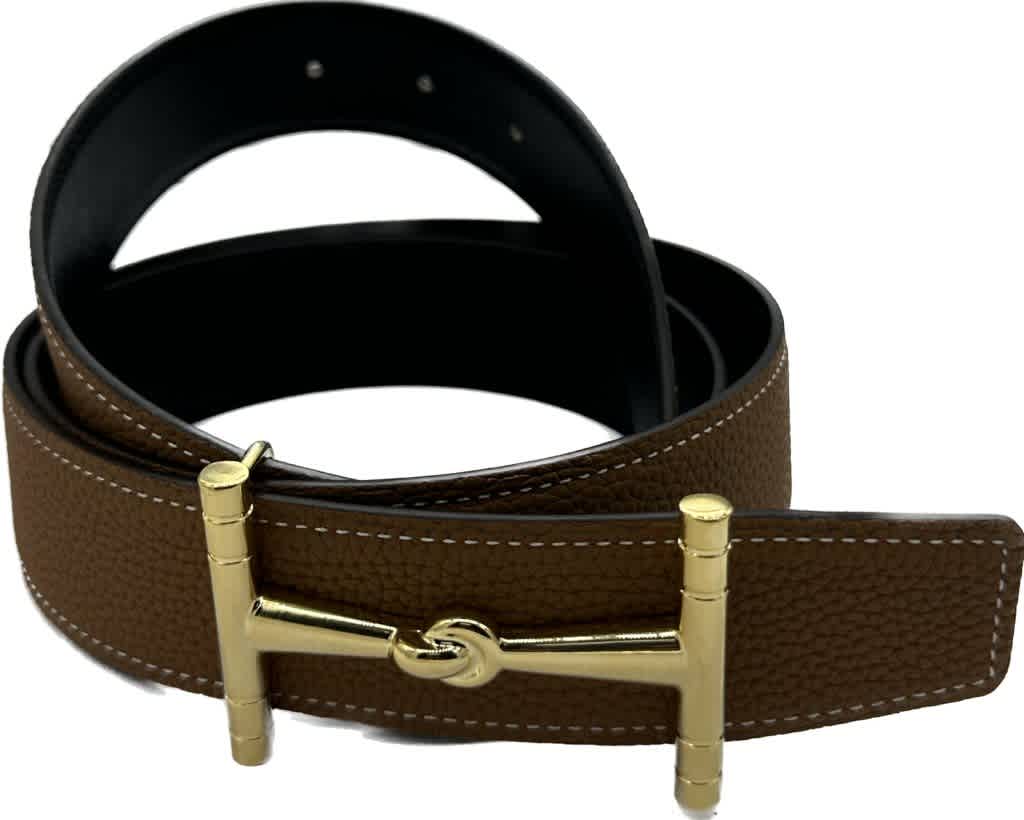 Hermes Brown Premium Quality Leather Belt-thumb-0