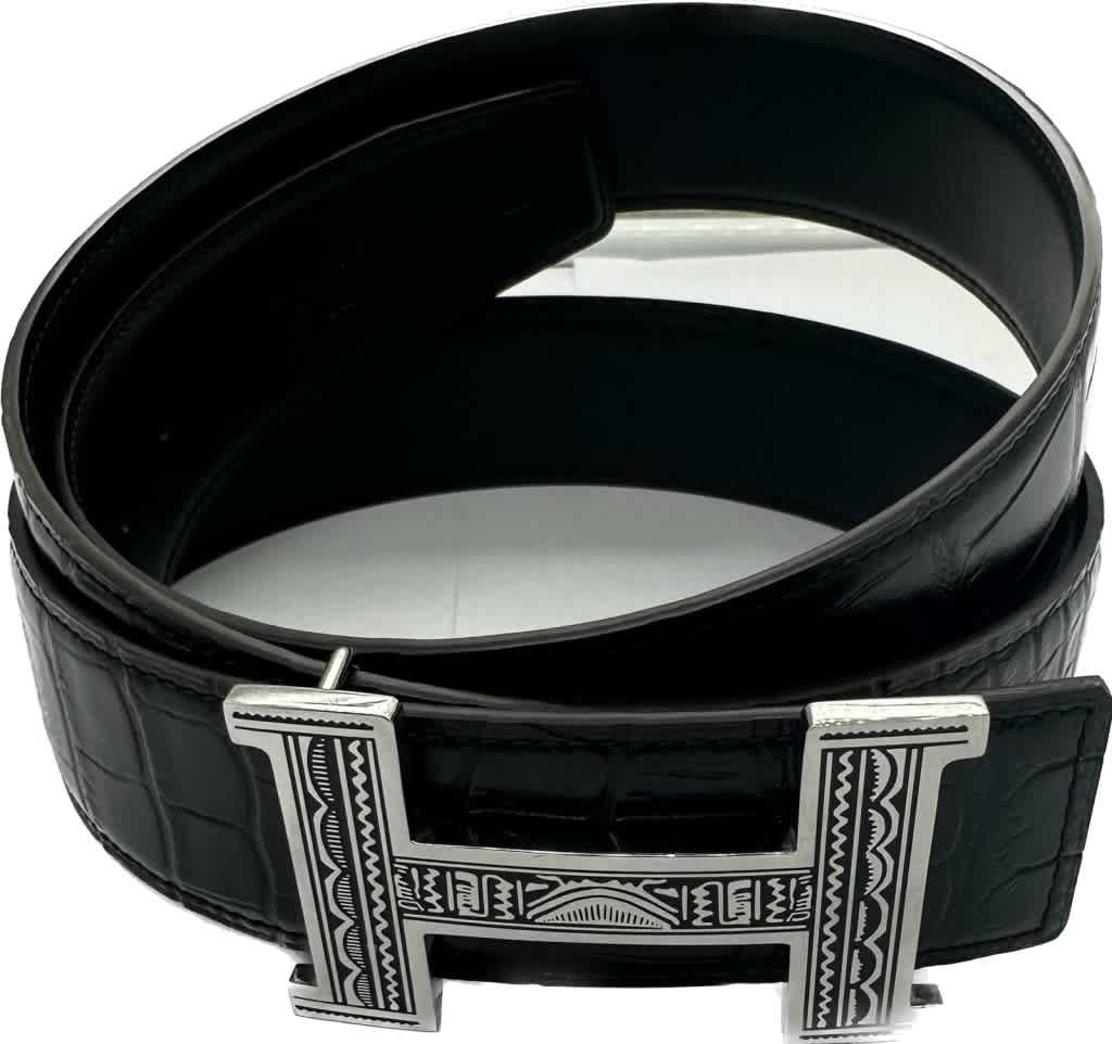 Hermes Black Premium Quality Leather Belt-thumb-0
