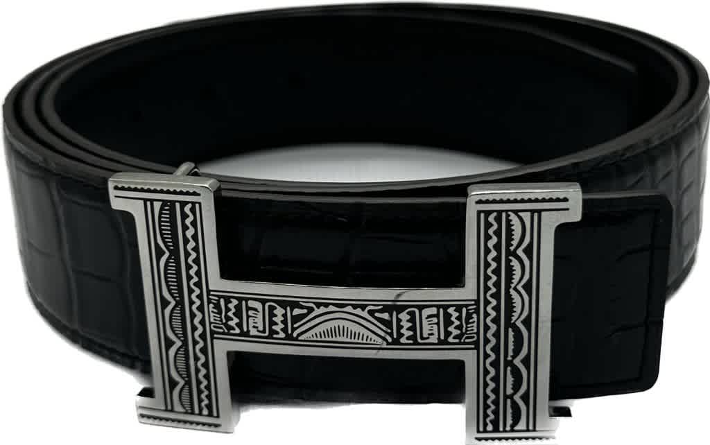 Hermes Black Premium Quality Leather Belt-thumb-2