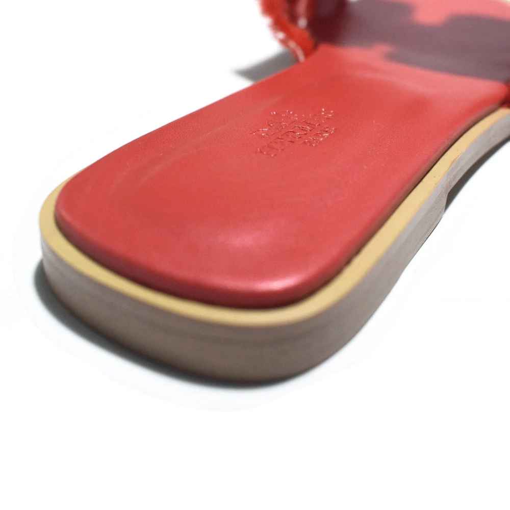 Hermes Red Premium Quality Women's Flat Sandals-4