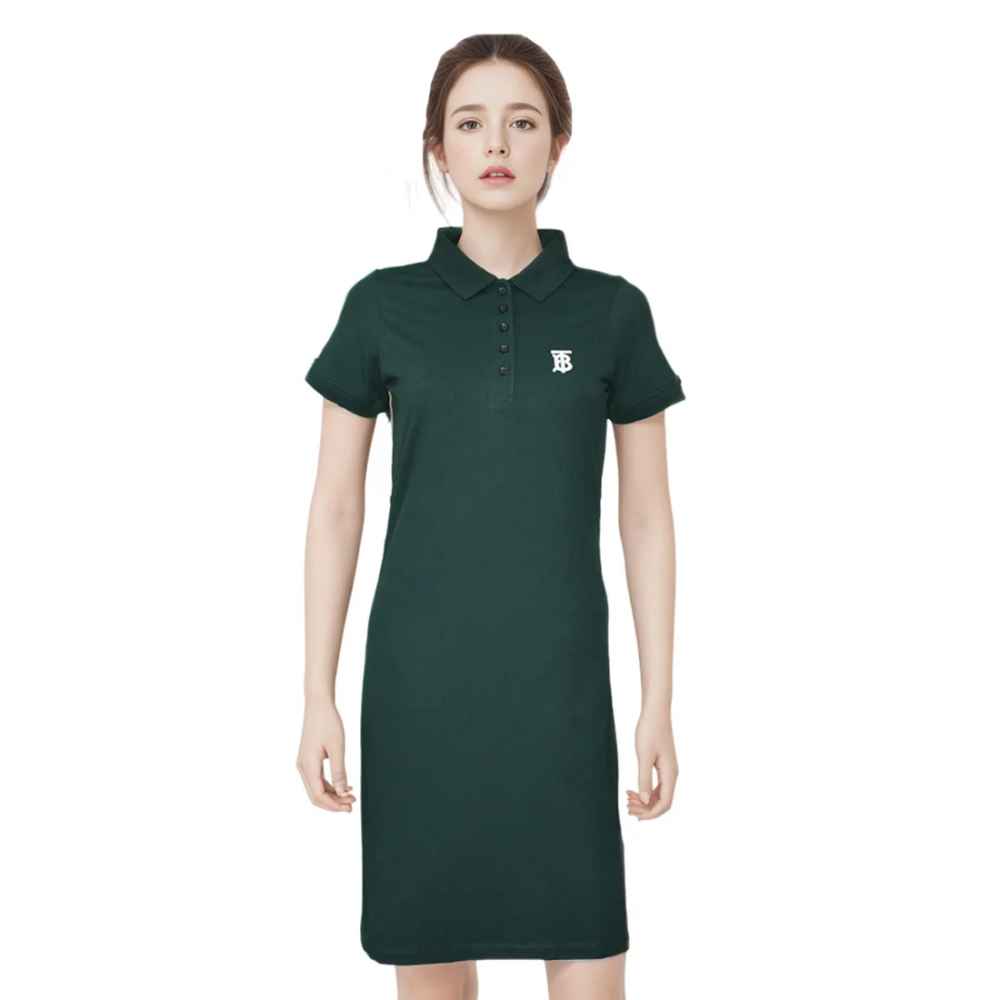 Burberry TB Print Dark Green Premium Quality Dress-thumb-1