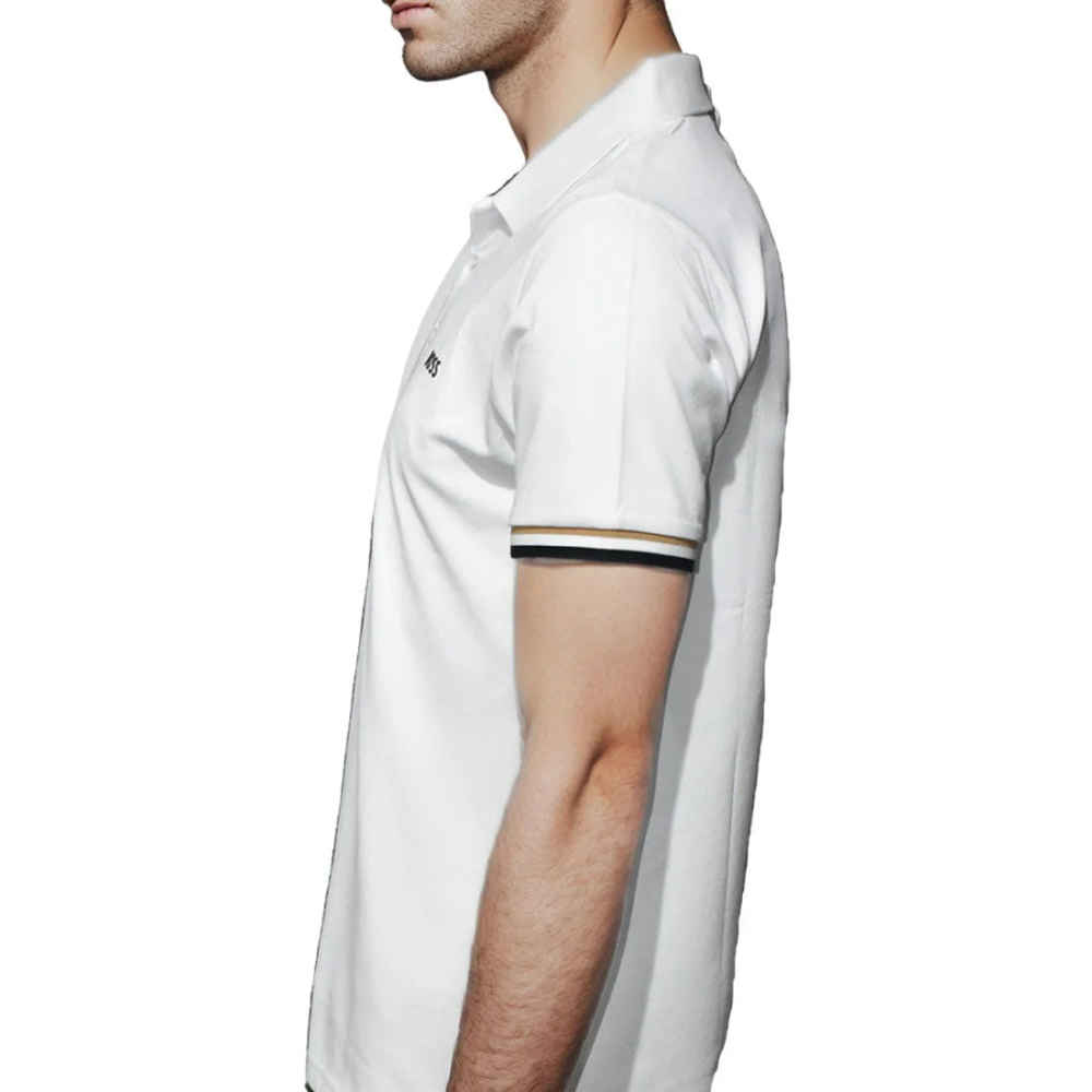 Boss White Premium Quality Short Sleeve Polo T-shirt-2