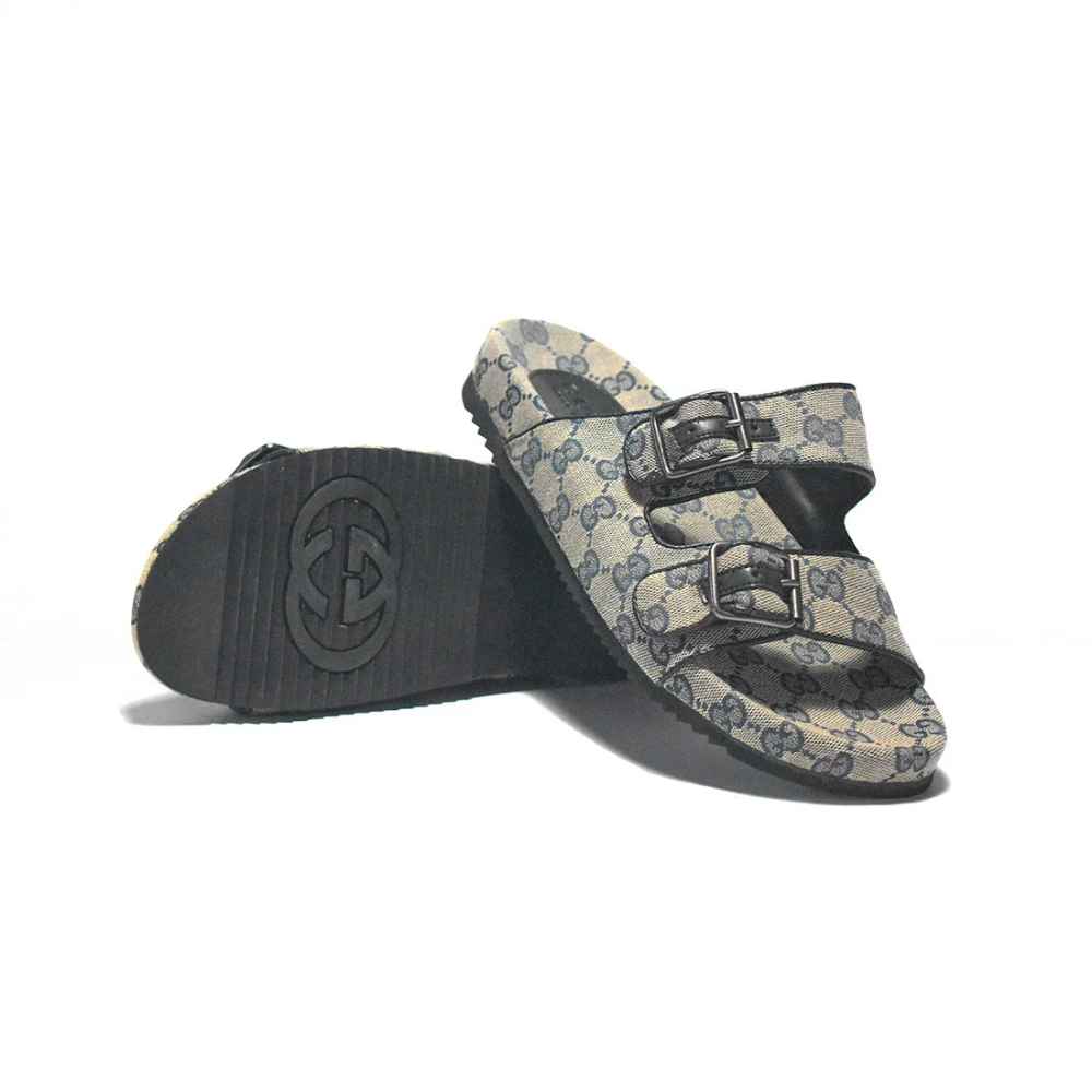 Gucci GG Canvas Cream & Black Mens Flip-flops-thumb-6