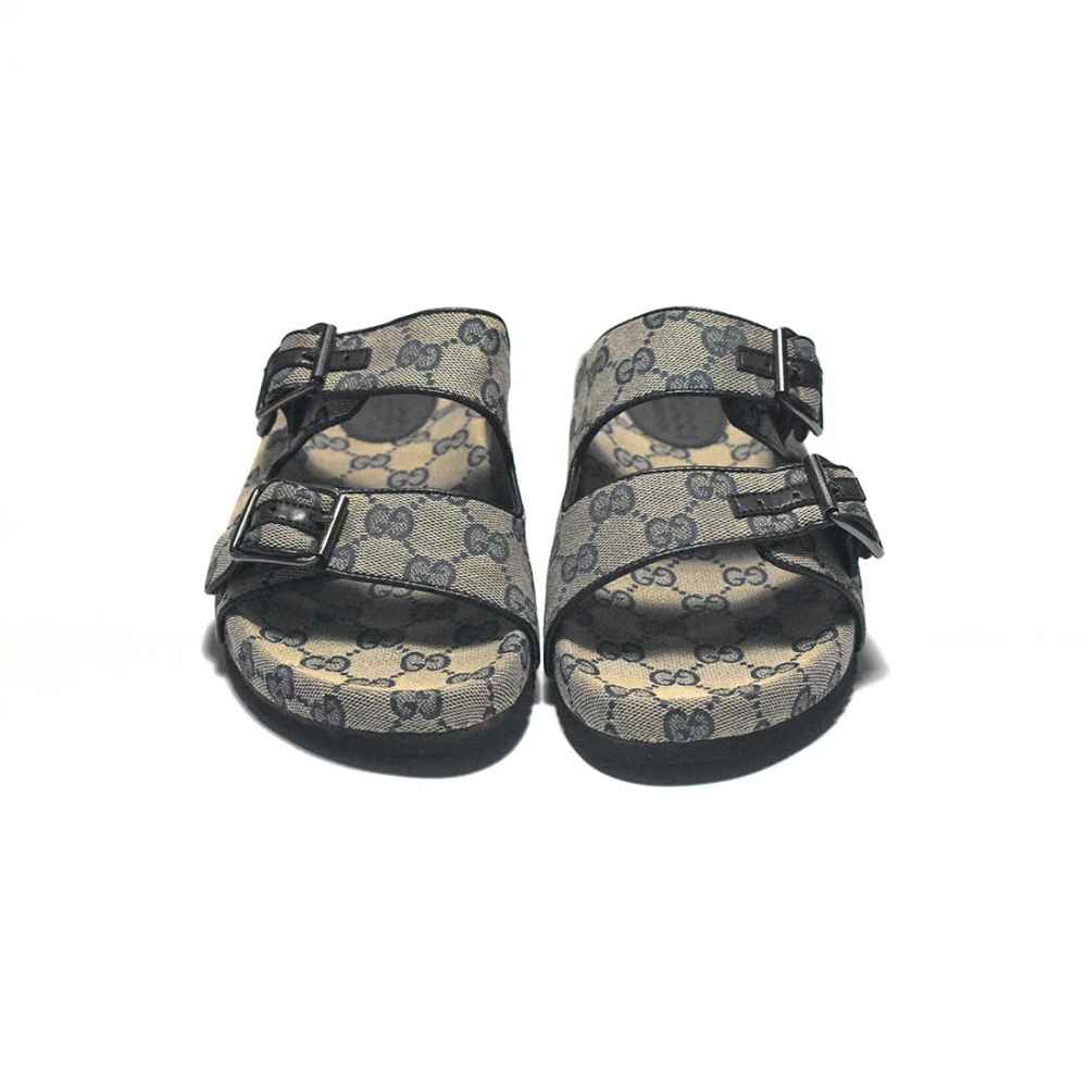 Gucci GG Canvas Cream & Black Mens Flip-flops-thumb-4