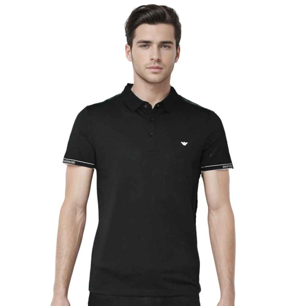 Emporio Armani Embossed logo Black Premium T-shirt-thumb-0