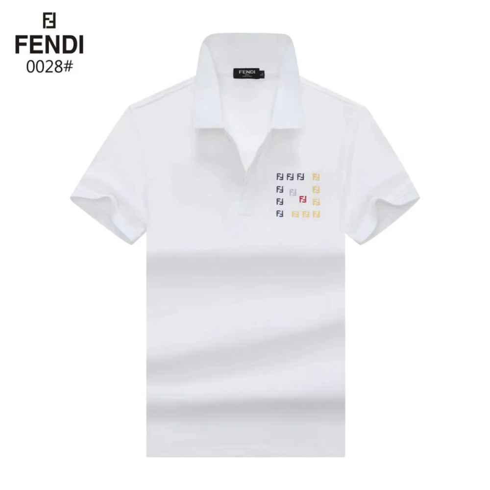 Fendi Embroidered logo White Premium Quality T-shirt-6