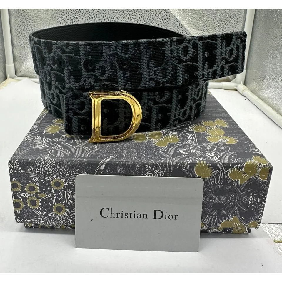 Dior Black & Grey Premium Quality Belt-thumb-1