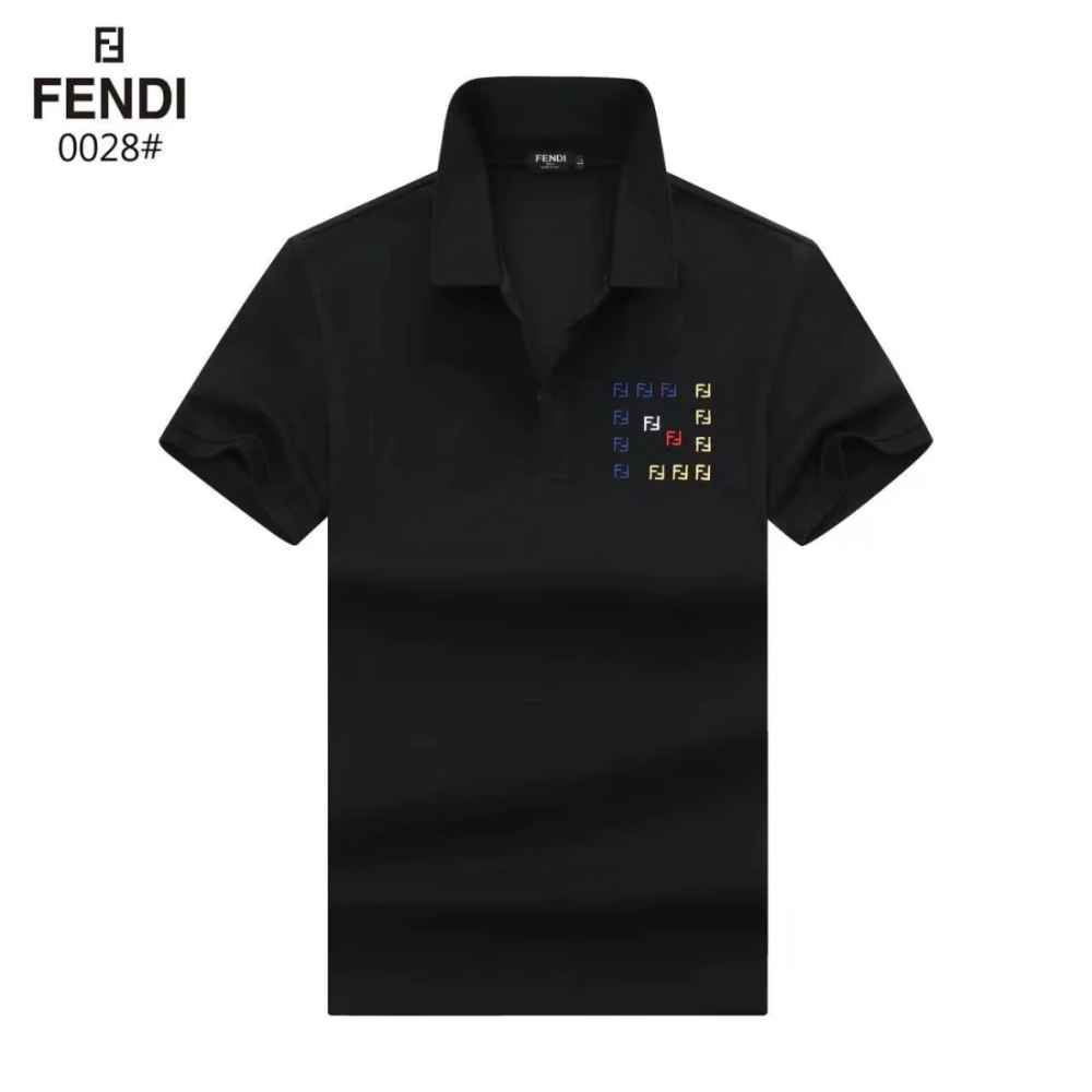 Fendi Embroidered logo Black Premium Quality T-shirt-6