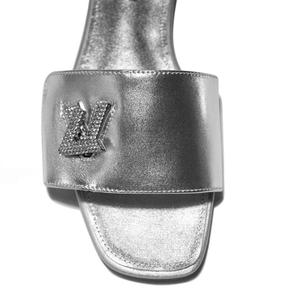 Louis Vuitton Silver Premium Women's Flat Sandals-3