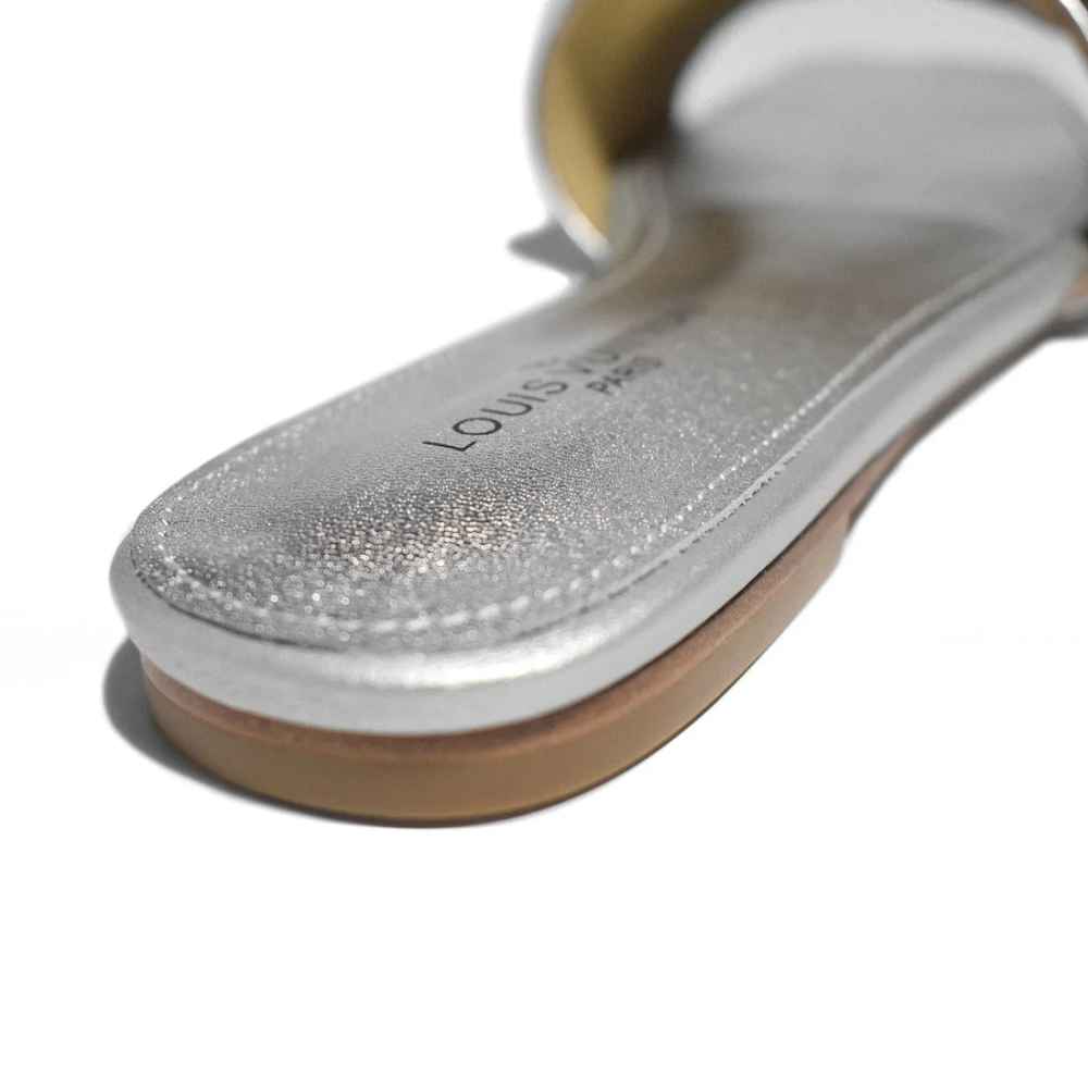 Louis Vuitton Silver Premium Women's Flat Sandals-4