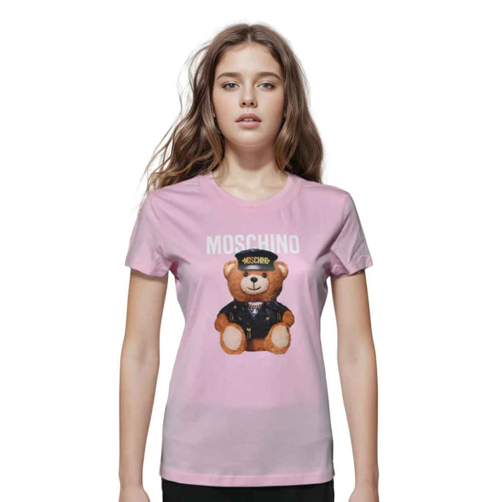 Moschino Pink Premium Quality Women T-shirt-thumb-0