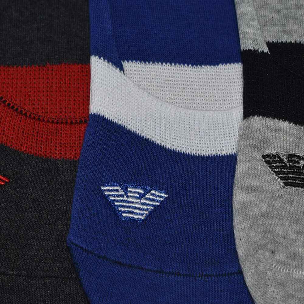 Emporio Armani Embroidered logo Premium No Show Socks - Pack of 5-2
