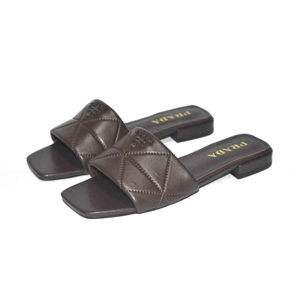 Prada Brown Premium Quality Women's Flat Sandals-thumb-0