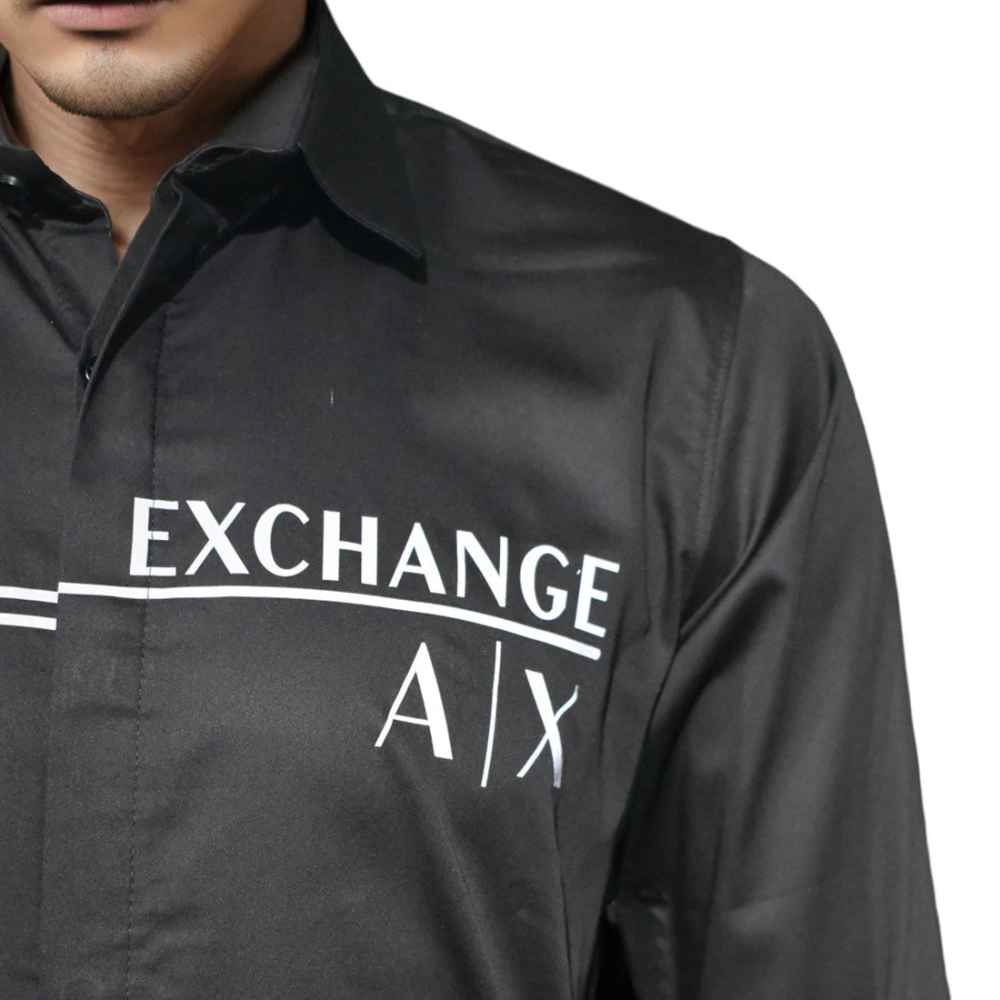 Armani Exchange Printed Black Premium Quality Shirt-5