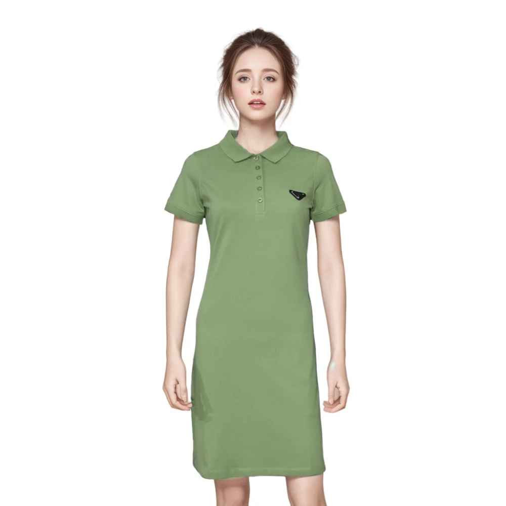 Prada Re-Nylon Logo Green Premium Dress-1
