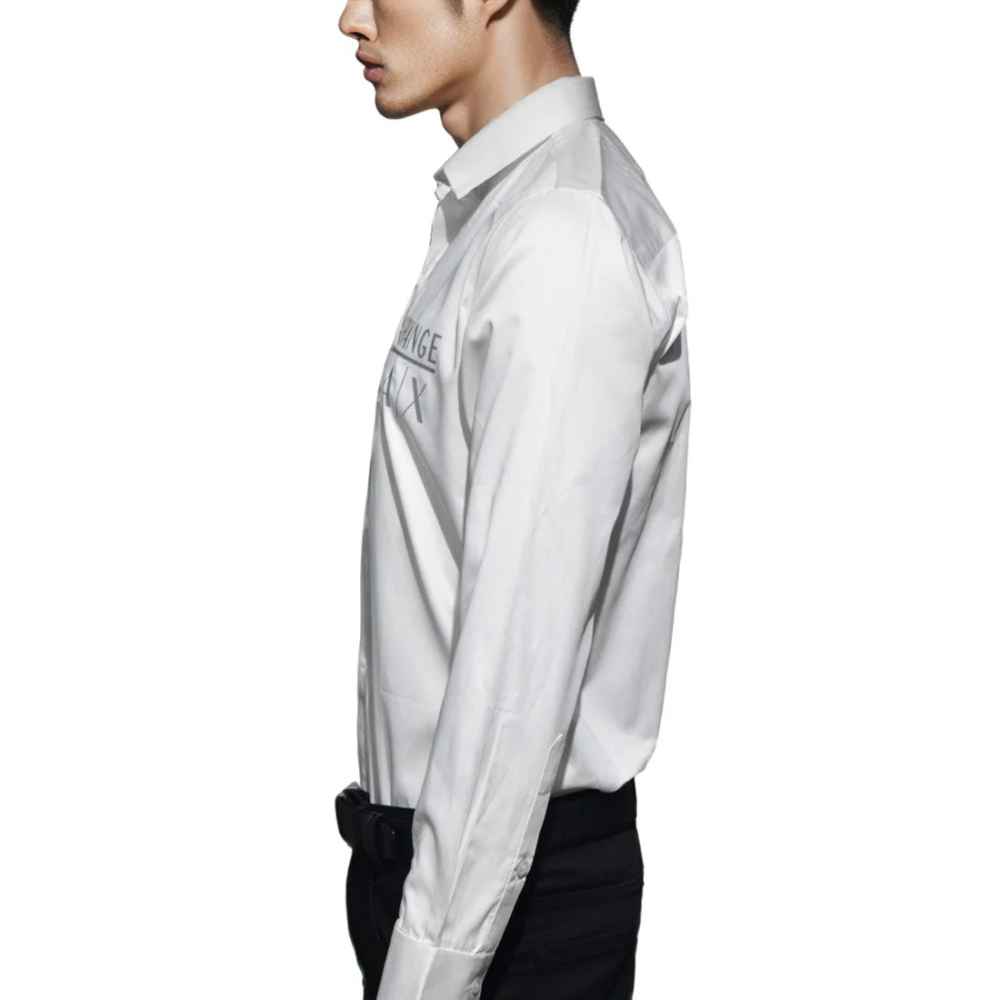 Armani Exchange Printed White Premium Quality Men's Shirt-3
