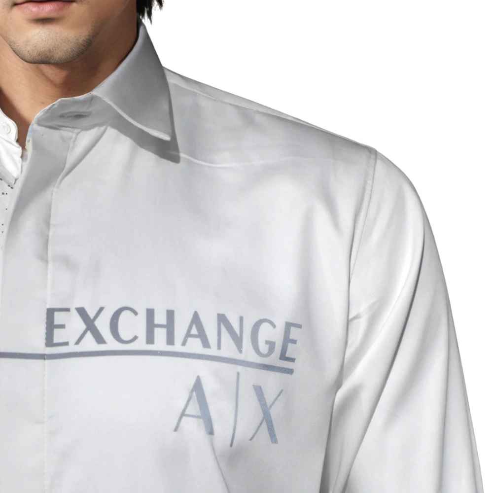 Armani Exchange Printed White Premium Quality Men's Shirt-5