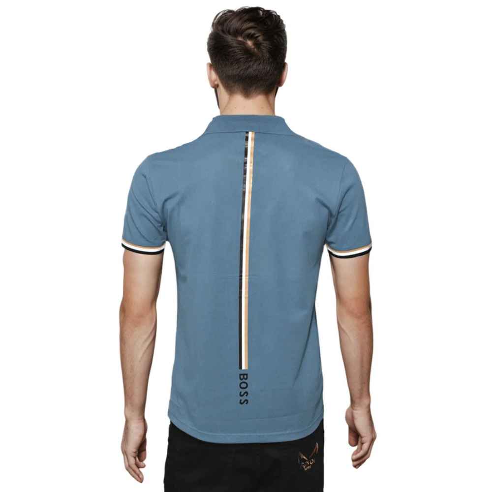 Boss Blue Premium Quality Short Sleeve Polo T-shirt-1