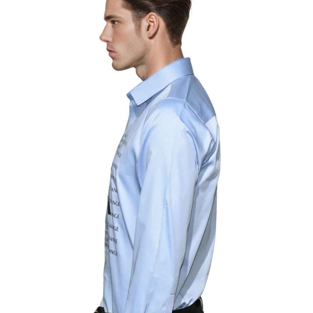 Armani Exchange Sky Blue Premium Quality Full Sleeve Shirt-thumb-3