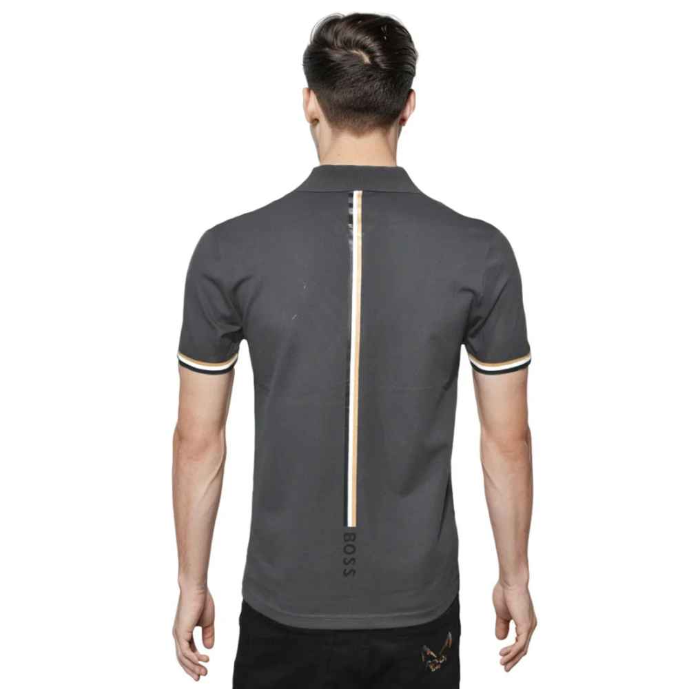 Boss Dark Grey Premium Quality Short Sleeve Polo T-shirt-thumb-1