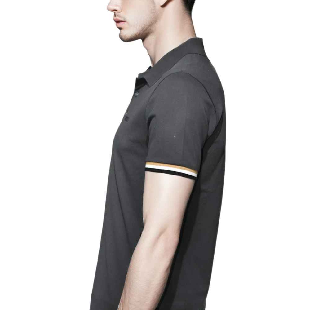 Boss Dark Grey Premium Quality Short Sleeve Polo T-shirt-thumb-2