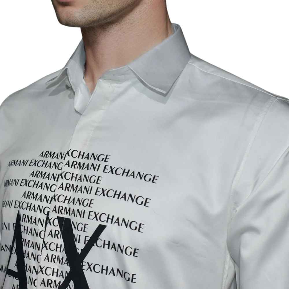 Armani Exchange White Premium Quality Full Sleeve Shirt-2