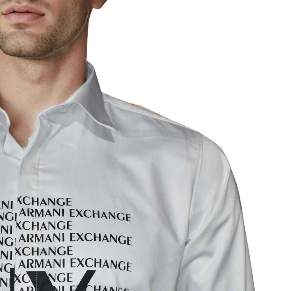 Armani Exchange White Premium Quality Full Sleeve Shirt-4