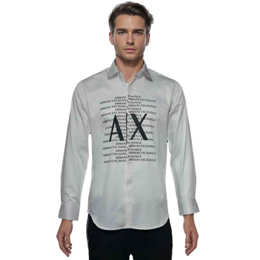 Armani Exchange White Premium Quality Full Sleeve Shirt-5