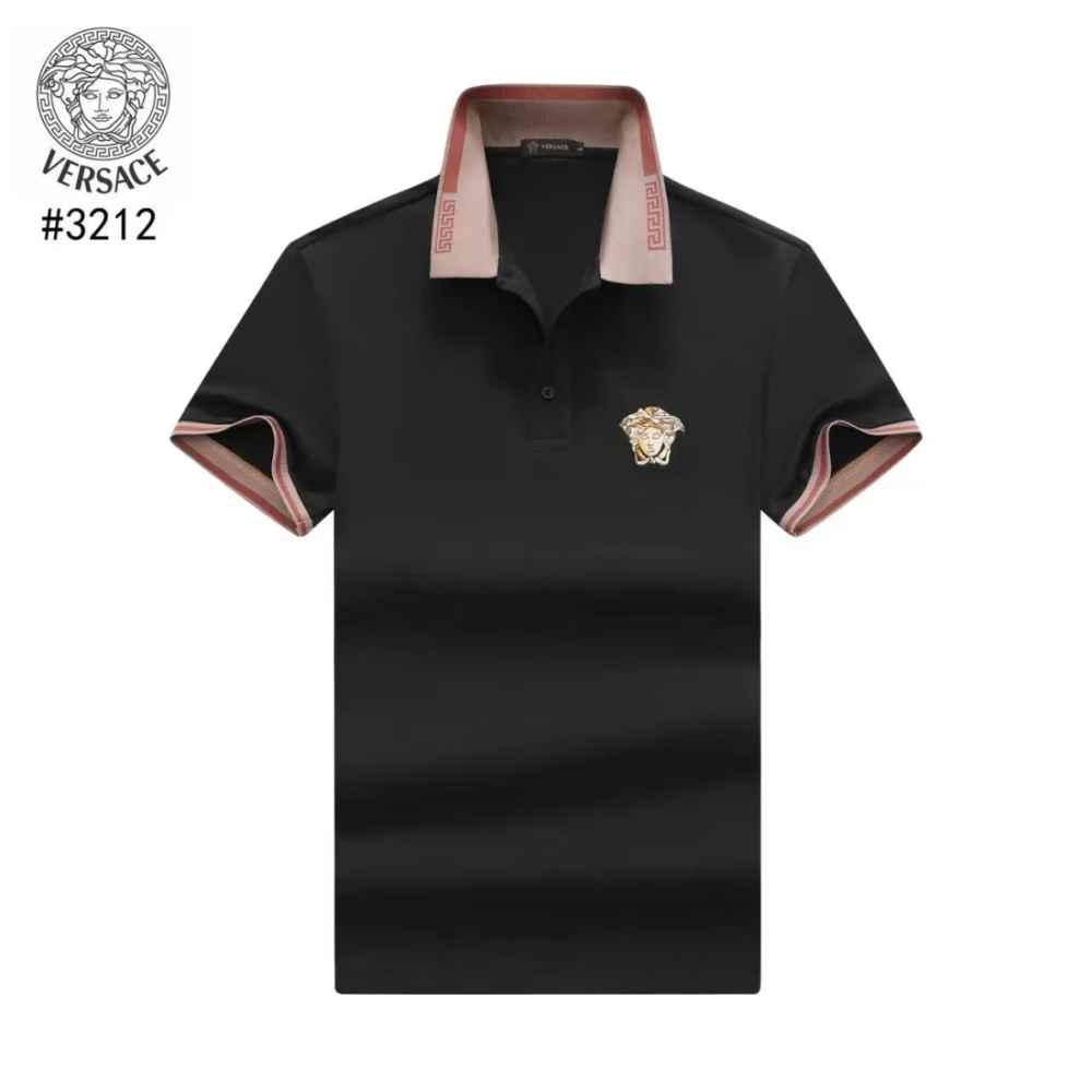 Versace Embossed logo Black Premium Polo T-shirt-5