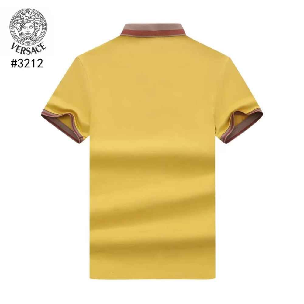 Versace Embossed logo Yellow Premium Polo T-shirt-thumb-7